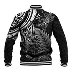 New Zealand Lizard Baseball Jacket Silver Fern Aotearoa Maori