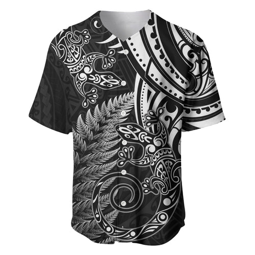 New Zealand Lizard Baseball Jersey Silver Fern Aotearoa Maori