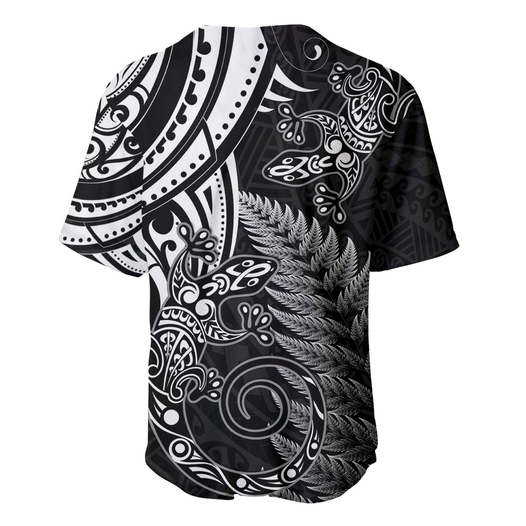 New Zealand Lizard Baseball Jersey Silver Fern Aotearoa Maori