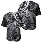 New Zealand Lizard Baseball Jersey Silver Fern Aotearoa Maori
