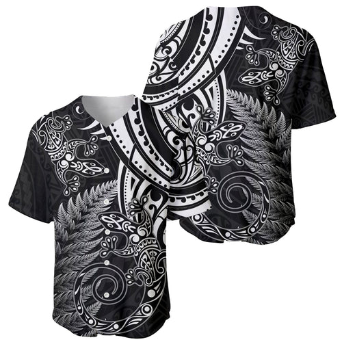 New Zealand Lizard Baseball Jersey Silver Fern Aotearoa Maori