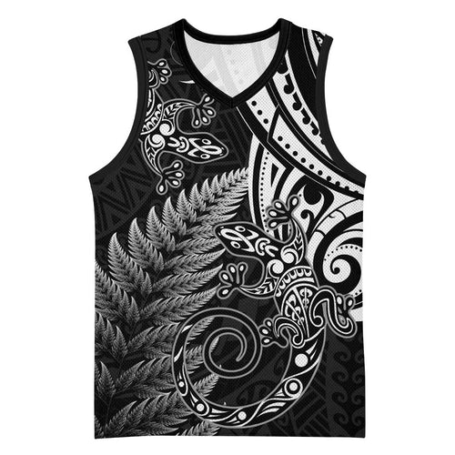 New Zealand Lizard Basketball Jersey Silver Fern Aotearoa Maori - Aussie Hoodie