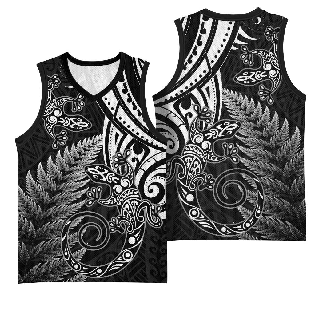 New Zealand Lizard Basketball Jersey Silver Fern Aotearoa Maori - Aussie Hoodie