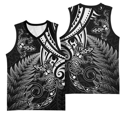 New Zealand Lizard Basketball Jersey Silver Fern Aotearoa Maori - Aussie Hoodie