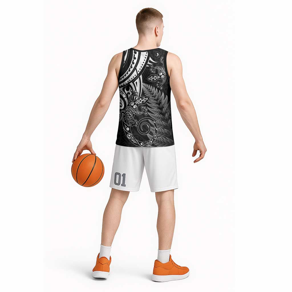 New Zealand Lizard Basketball Jersey Silver Fern Aotearoa Maori - Aussie Hoodie