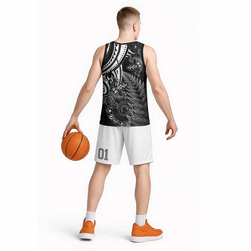 New Zealand Lizard Basketball Jersey Silver Fern Aotearoa Maori - Aussie Hoodie