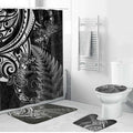 New Zealand Lizard Bathroom Set Silver Fern Aotearoa Maori - Aussie Hoodie