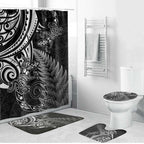 New Zealand Lizard Bathroom Set Silver Fern Aotearoa Maori - Aussie Hoodie