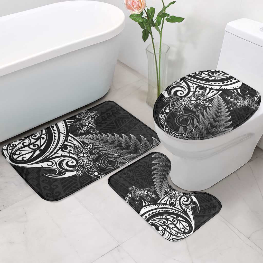 New Zealand Lizard Bathroom Set Silver Fern Aotearoa Maori - Aussie Hoodie