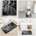New Zealand Lizard Bathroom Set Silver Fern Aotearoa Maori - Aussie Hoodie