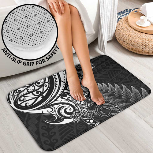 New Zealand Lizard Bathroom Set Silver Fern Aotearoa Maori - Aussie Hoodie