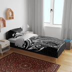 New Zealand Lizard Bedding Set Silver Fern Aotearoa Maori