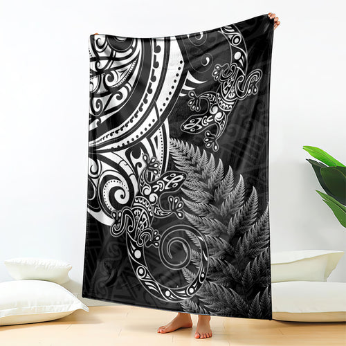 New Zealand Lizard Blanket Silver Fern Aotearoa Maori