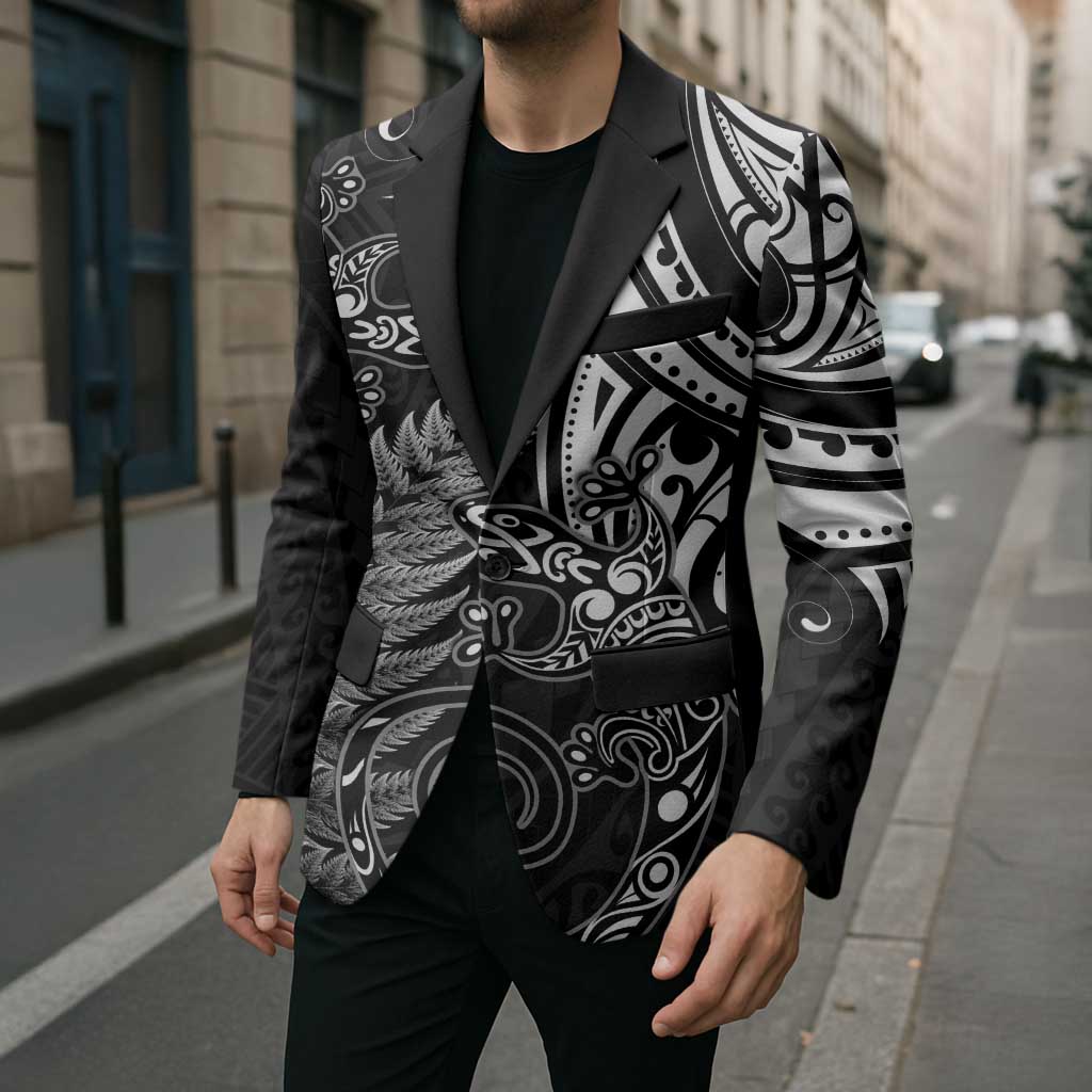 New Zealand Lizard Blazer Silver Fern Aotearoa Maori - Aussie Hoodie