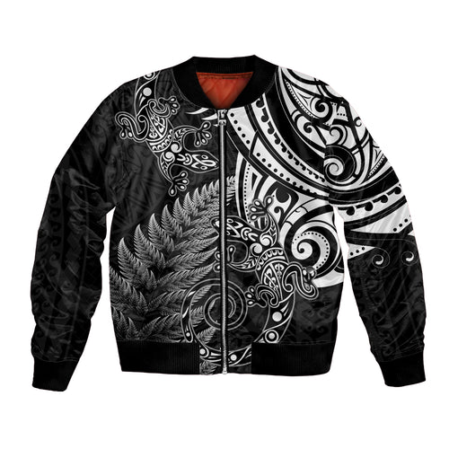 New Zealand Lizard Bomber Jacket Silver Fern Aotearoa Maori