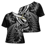 New Zealand Lizard Cross Shoulder Shirt Silver Fern Aotearoa Maori - Aussie Hoodie