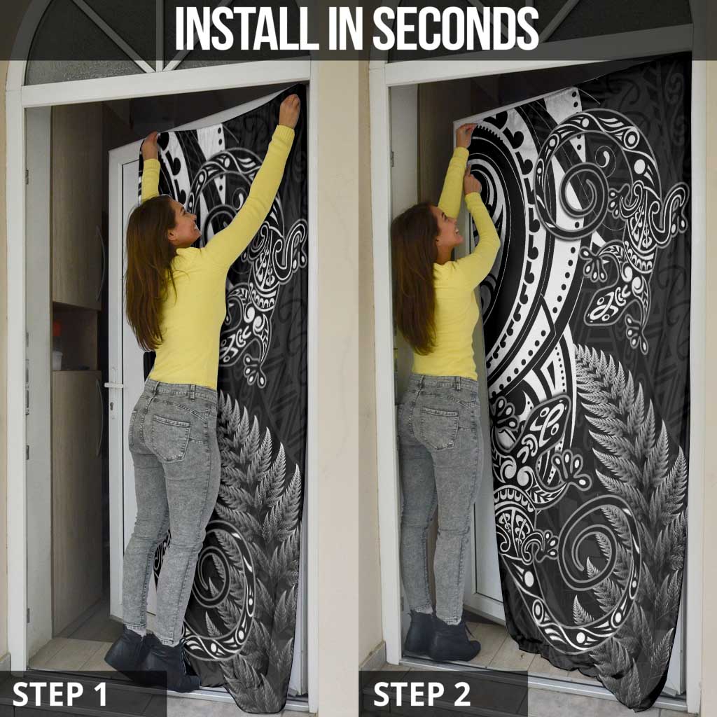New Zealand Lizard Door Cover Silver Fern Aotearoa Maori - Aussie Hoodie