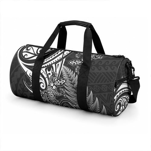 New Zealand Lizard Duffle Bag Silver Fern Aotearoa Maori