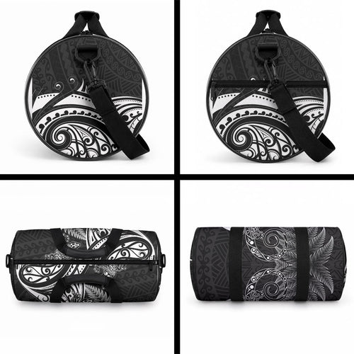 New Zealand Lizard Duffle Bag Silver Fern Aotearoa Maori
