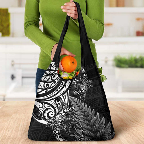 New Zealand Lizard Grocery Bag Silver Fern Aotearoa Maori