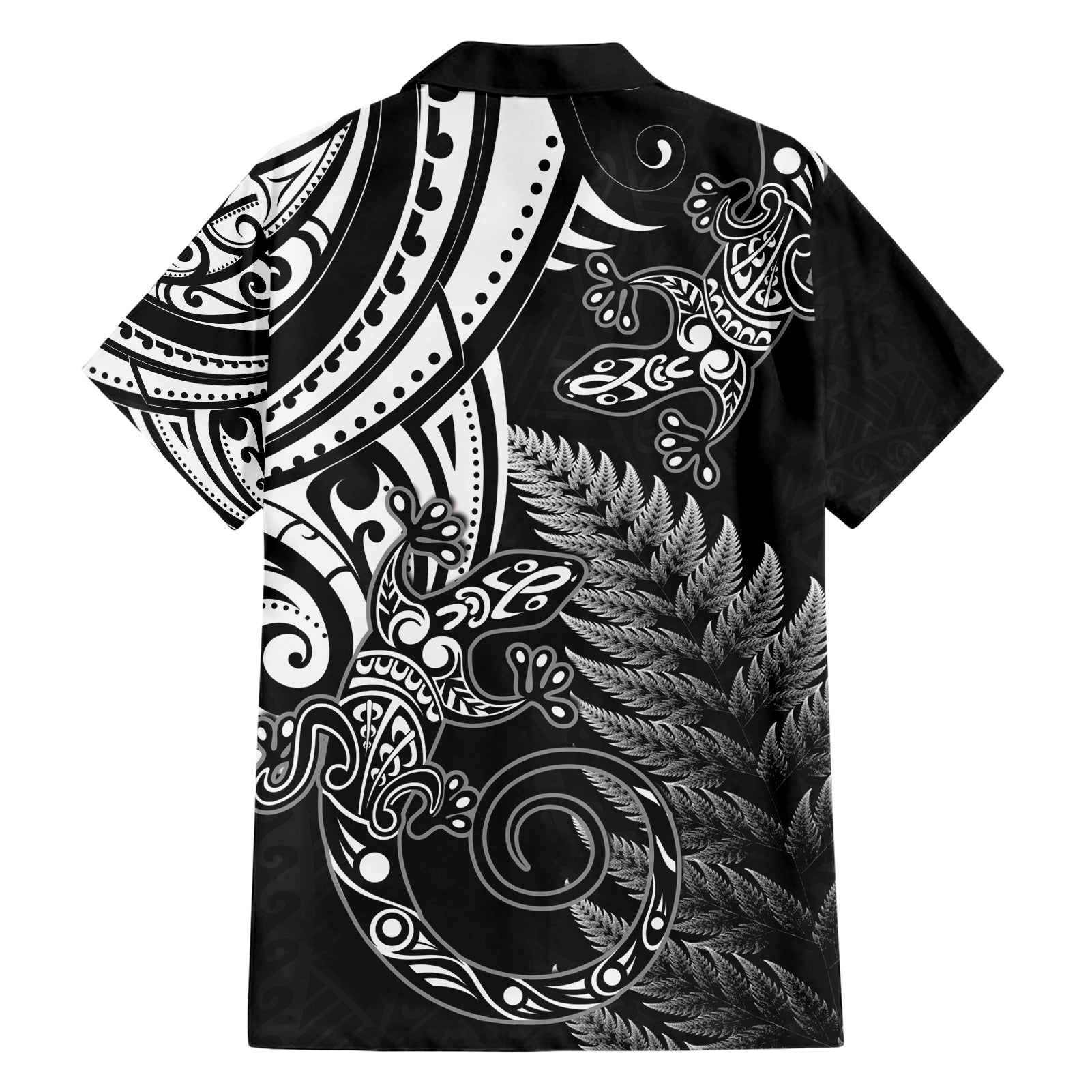 New Zealand Lizard Hawaiian Shirt Silver Fern Aotearoa Maori