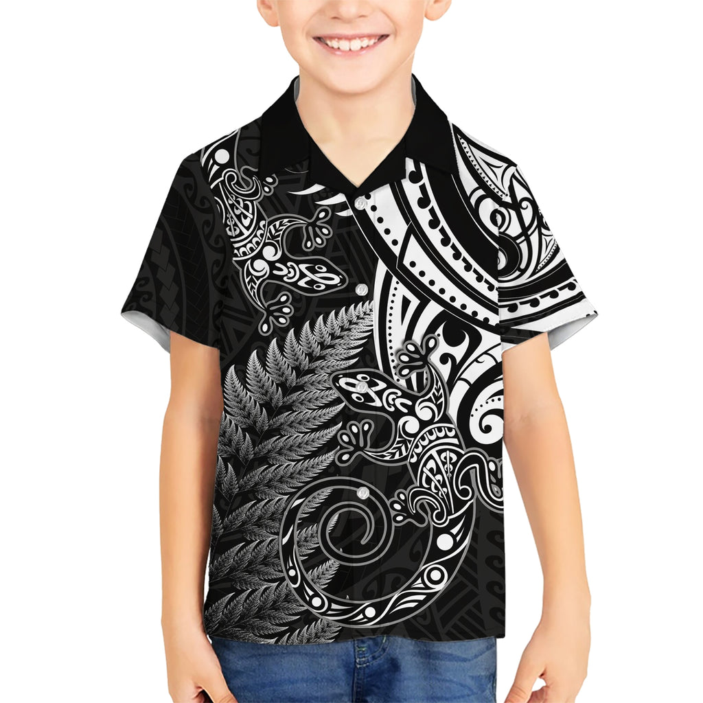 New Zealand Lizard Hawaiian Shirt Silver Fern Aotearoa Maori