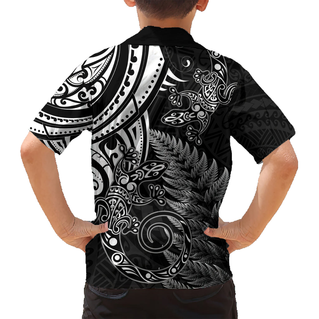 New Zealand Lizard Hawaiian Shirt Silver Fern Aotearoa Maori