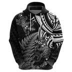 New Zealand Lizard Hoodie Silver Fern Aotearoa Maori