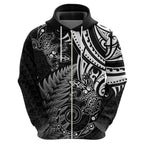 New Zealand Lizard Hoodie Silver Fern Aotearoa Maori