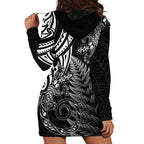 New Zealand Lizard Hoodie Dress Silver Fern Aotearoa Maori