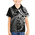 New Zealand Lizard Kid Hawaiian Shirt Silver Fern Aotearoa Maori