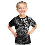 New Zealand Lizard Kid T Shirt Silver Fern Aotearoa Maori