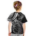 New Zealand Lizard Kid T Shirt Silver Fern Aotearoa Maori