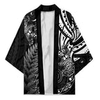 New Zealand Lizard Kimono Silver Fern Aotearoa Maori - Aussie Hoodie