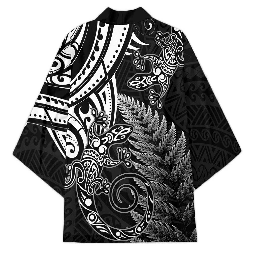 New Zealand Lizard Kimono Silver Fern Aotearoa Maori - Aussie Hoodie
