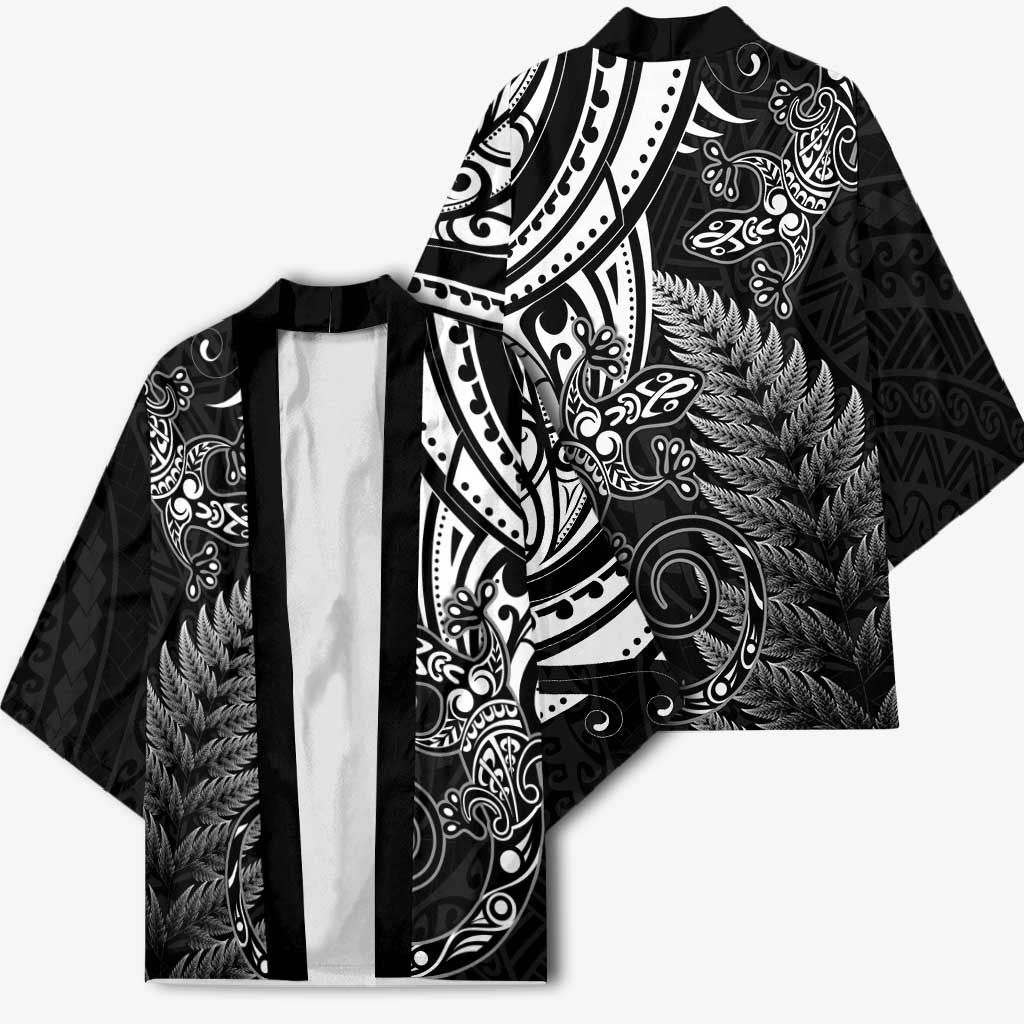 New Zealand Lizard Kimono Silver Fern Aotearoa Maori - Aussie Hoodie