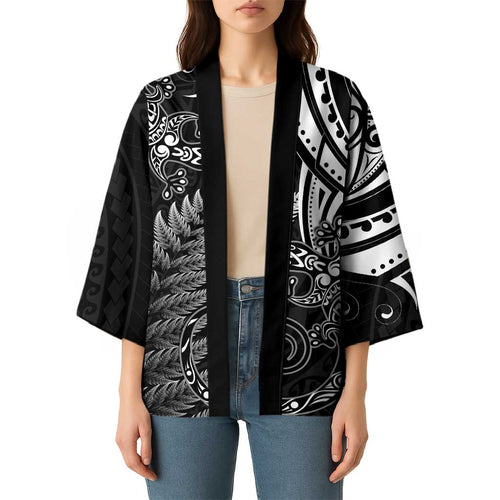 New Zealand Lizard Kimono Silver Fern Aotearoa Maori - Aussie Hoodie