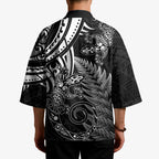 New Zealand Lizard Kimono Silver Fern Aotearoa Maori - Aussie Hoodie