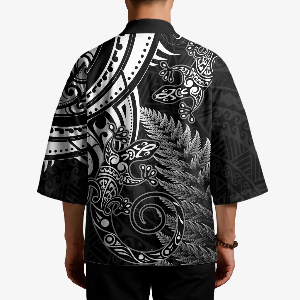 New Zealand Lizard Kimono Silver Fern Aotearoa Maori - Aussie Hoodie