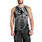 New Zealand Lizard Men Tank Top Silver Fern Aotearoa Maori
