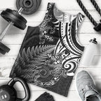 New Zealand Lizard Men Tank Top Silver Fern Aotearoa Maori