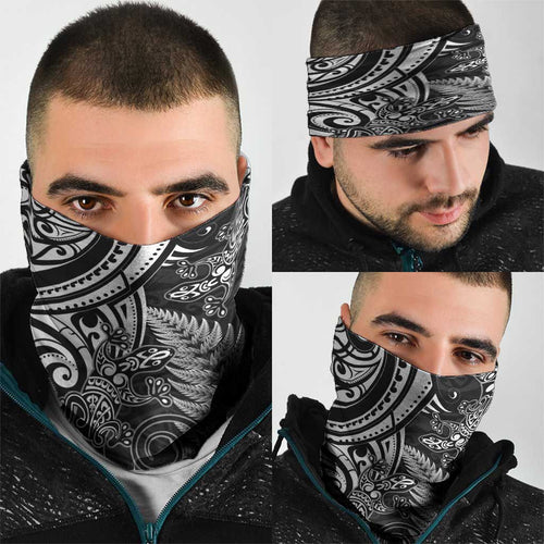 New Zealand Lizard Neck Gaiter Silver Fern Aotearoa Maori - Aussie Hoodie