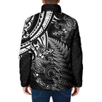 New Zealand Lizard Padded Jacket Silver Fern Aotearoa Maori - Aussie Hoodie