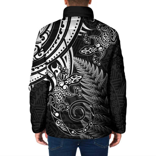 New Zealand Lizard Padded Jacket Silver Fern Aotearoa Maori - Aussie Hoodie