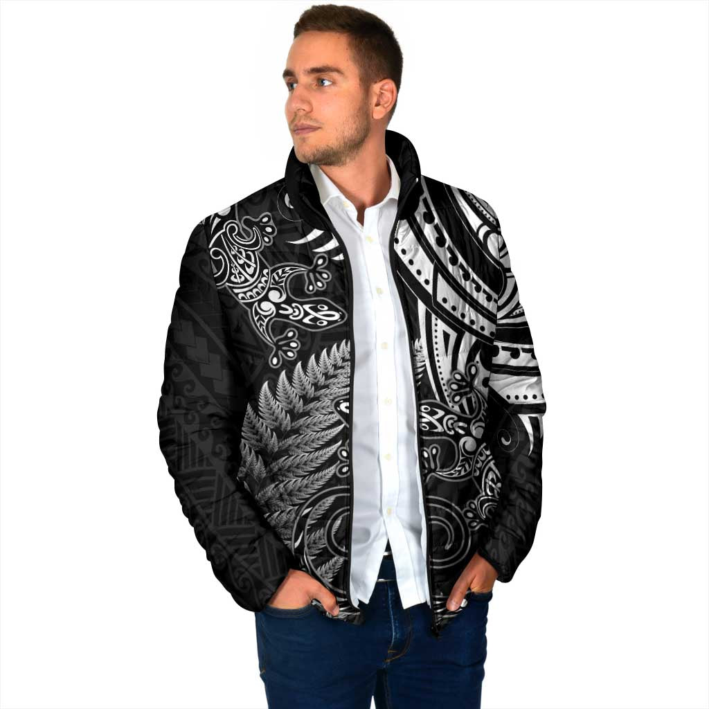 New Zealand Lizard Padded Jacket Silver Fern Aotearoa Maori - Aussie Hoodie