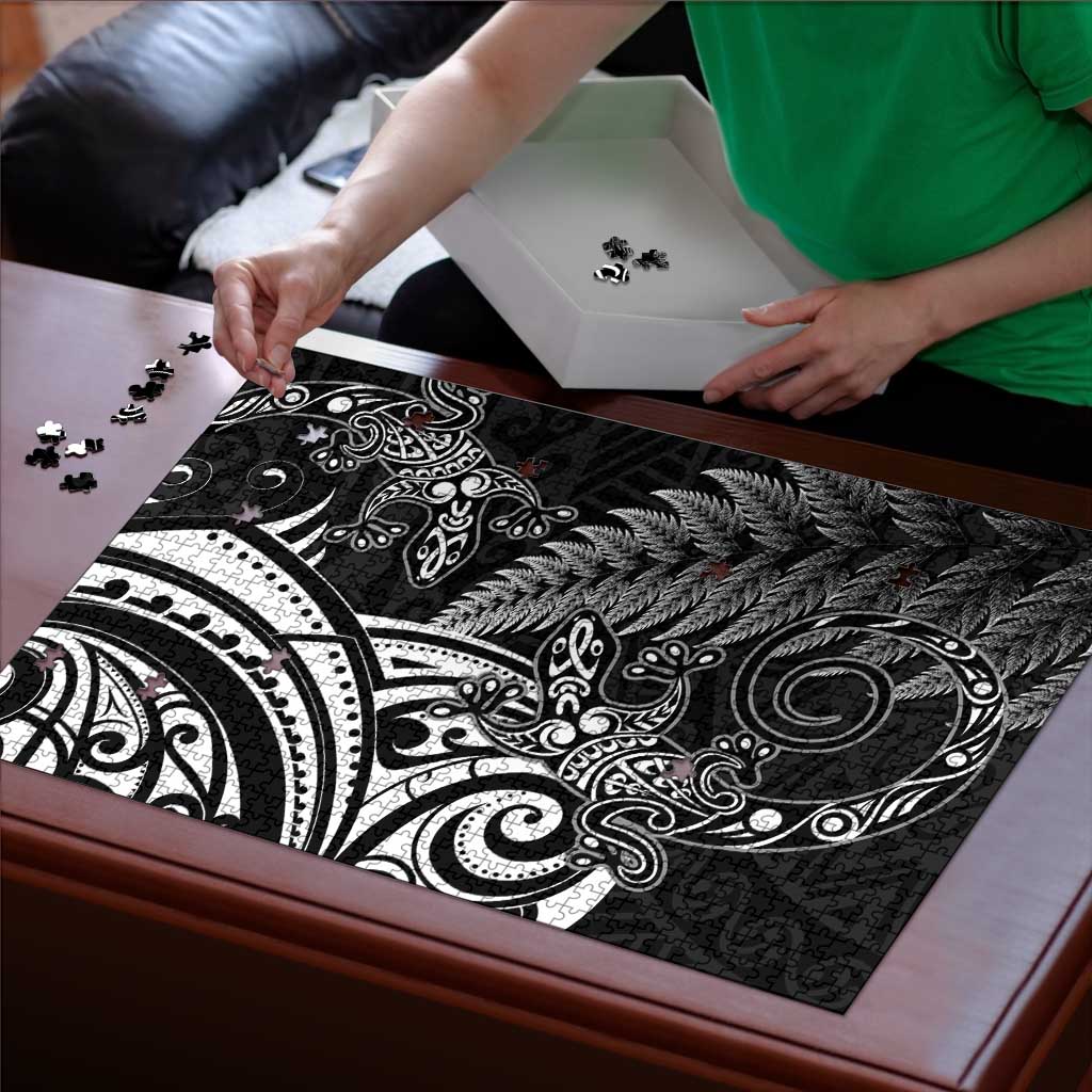 New Zealand Lizard Puzzle Silver Fern Aotearoa Maori - Aussie Hoodie