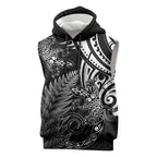 New Zealand Lizard Sleeveless Hoodie Silver Fern Aotearoa Maori - Aussie Hoodie