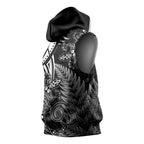 New Zealand Lizard Sleeveless Hoodie Silver Fern Aotearoa Maori - Aussie Hoodie