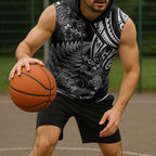 New Zealand Lizard Sleeveless Hoodie Silver Fern Aotearoa Maori - Aussie Hoodie