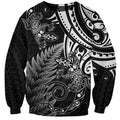 New Zealand Lizard Sweatshirt Silver Fern Aotearoa Maori